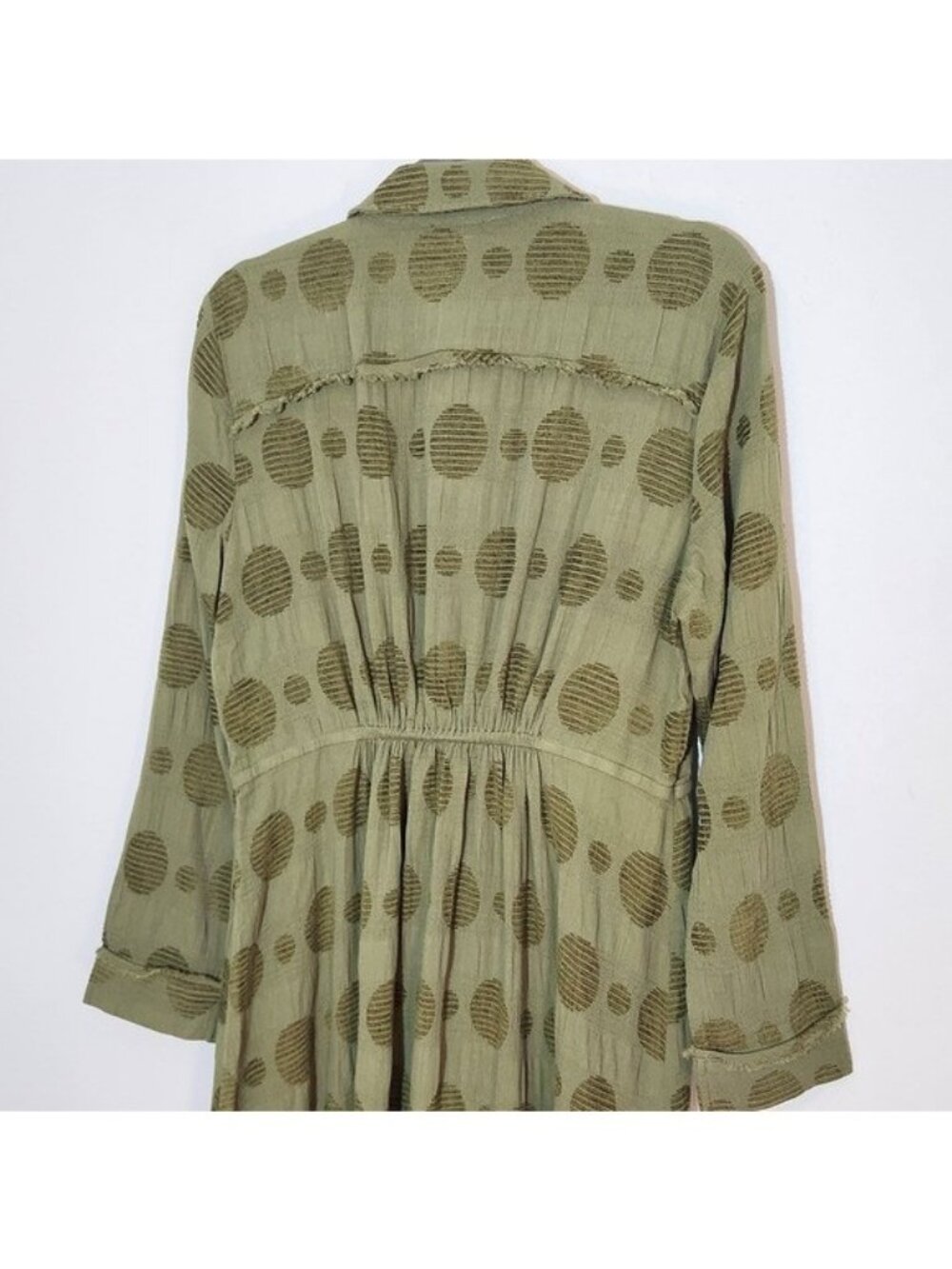 Umgee Green Midi Long Sleeve Shirt Dress NWT Size Medium - Picture 5 of 8